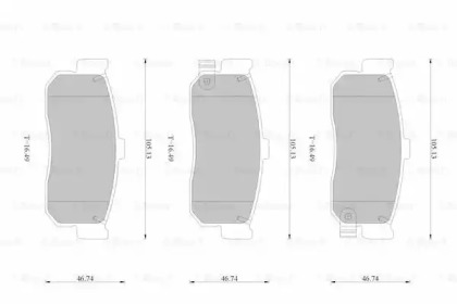 Комплект тормозных колодок, дисковый тормоз BOSCH 0 986 AB1 713