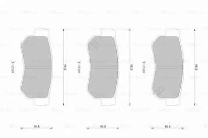 Комплект тормозных колодок, дисковый тормоз BOSCH 0 986 AB1 719