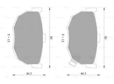 Комплект тормозных колодок, дисковый тормоз BOSCH 0 986 AB1 908