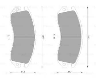 Комплект тормозных колодок, дисковый тормоз BOSCH 0 986 AB2 051