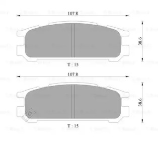 Комплект тормозных колодок, дисковый тормоз BOSCH 0 986 AB2 052