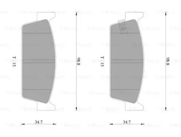 Комплект тормозных колодок, дисковый тормоз BOSCH 0 986 AB2 079