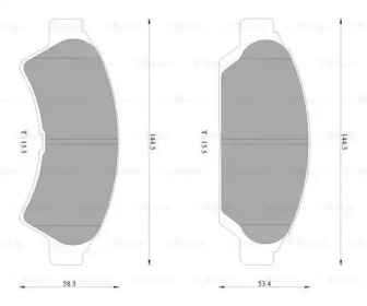 Комплект тормозных колодок, дисковый тормоз BOSCH 0 986 AB2 203