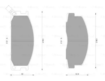 Комплект тормозных колодок, дисковый тормоз BOSCH 0 986 AB2 249