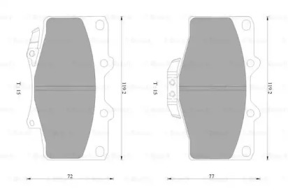 Комплект тормозных колодок BOSCH 0 986 AB2 252