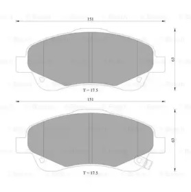 Комплект тормозных колодок, дисковый тормоз BOSCH 0 986 AB2 266