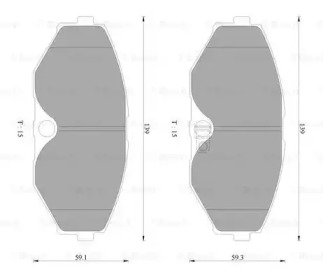 Комплект тормозных колодок, дисковый тормоз BOSCH 0 986 AB2 345