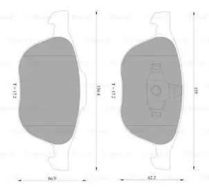 Комплект тормозных колодок BOSCH 0 986 AB2 395