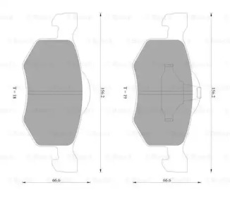 Комплект тормозных колодок, дисковый тормоз BOSCH 0 986 AB2 401