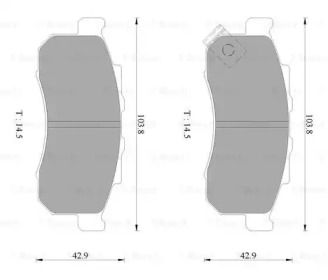 Комплект тормозных колодок, дисковый тормоз BOSCH 0 986 AB2 418