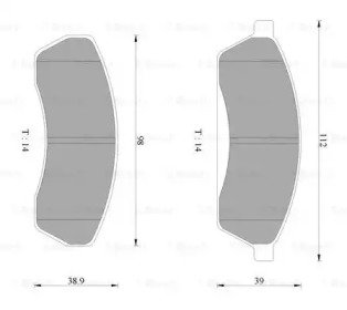 Комплект тормозных колодок, дисковый тормоз BOSCH 0 986 AB2 436