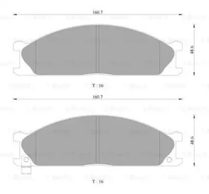 Комплект тормозных колодок, дисковый тормоз BOSCH 0 986 AB2 467