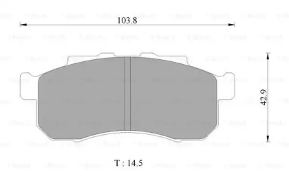 Комплект тормозных колодок, дисковый тормоз BOSCH 0 986 AB2 506