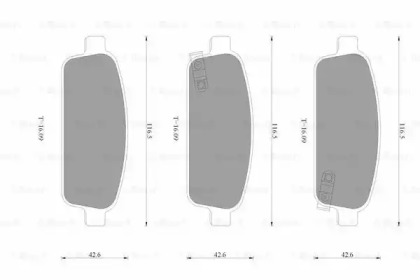 Комплект тормозных колодок, дисковый тормоз BOSCH 0 986 AB2 510