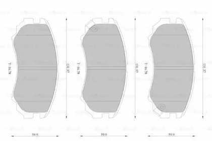 Комплект тормозных колодок, дисковый тормоз BOSCH 0 986 AB2 514