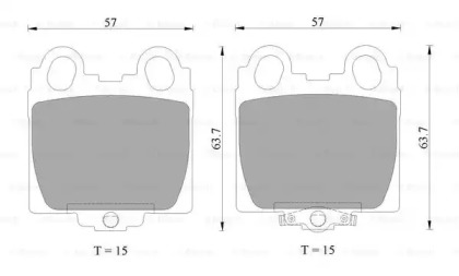 Комплект тормозных колодок, дисковый тормоз BOSCH 0 986 AB2 552