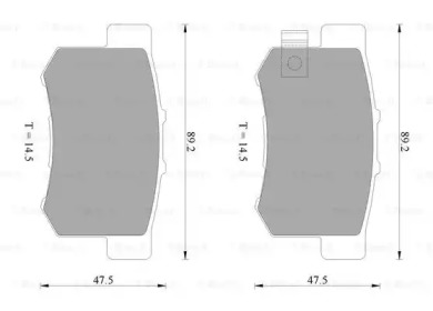 Комплект тормозных колодок, дисковый тормоз BOSCH 0 986 AB2 553