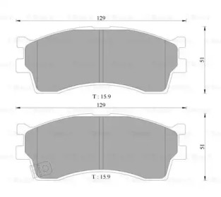 Комплект тормозных колодок, дисковый тормоз BOSCH 0 986 AB3 034