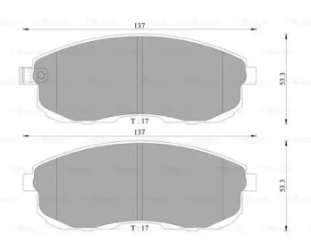 Комплект тормозных колодок, дисковый тормоз BOSCH 0 986 AB3 043