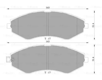 Комплект тормозных колодок, дисковый тормоз BOSCH 0 986 AB3 044