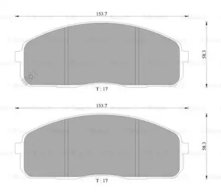 Комплект тормозных колодок, дисковый тормоз BOSCH 0 986 AB3 047