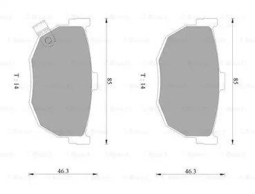 Комплект тормозных колодок, дисковый тормоз BOSCH 0 986 AB3 064