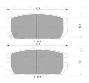 Комплект тормозных колодок, дисковый тормоз BOSCH 0 986 AB3 080