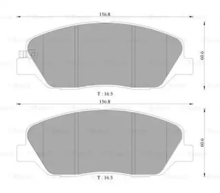 Комплект тормозных колодок, дисковый тормоз BOSCH 0 986 AB3 081