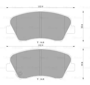 Комплект тормозных колодок BOSCH 0 986 AB3 106