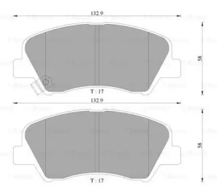 Комплект тормозных колодок, дисковый тормоз BOSCH 0 986 AB3 107