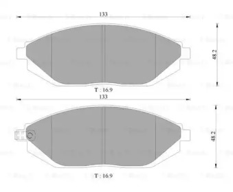 Комплект тормозных колодок, дисковый тормоз BOSCH 0 986 AB3 115