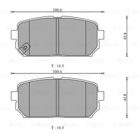 Комплект тормозных колодок, дисковый тормоз BOSCH 0 986 AB3 125