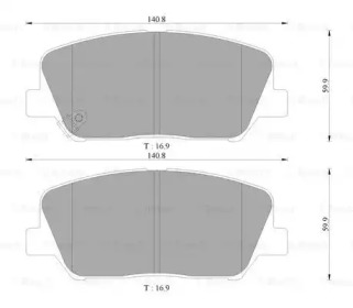 Комплект тормозных колодок, дисковый тормоз BOSCH 0 986 AB3 137