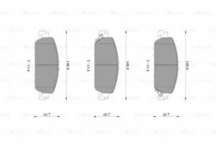 Комплект тормозных колодок, дисковый тормоз BOSCH 0 986 AB3 502