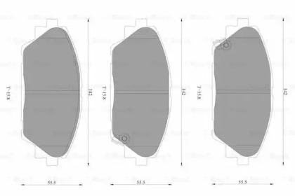 Комплект тормозных колодок, дисковый тормоз BOSCH 0 986 AB3 518