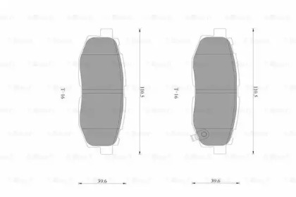 Комплект тормозных колодок, дисковый тормоз BOSCH 0 986 AB3 532