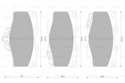 Комплект тормозных колодок, дисковый тормоз BOSCH 0 986 AB4 395