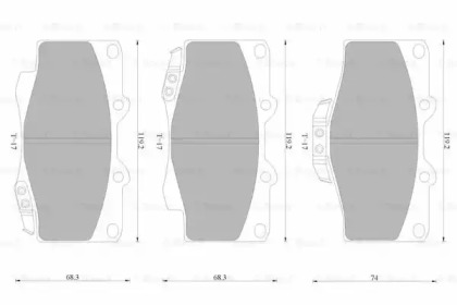 Комплект тормозных колодок, дисковый тормоз BOSCH 0 986 AB4 398