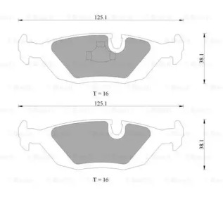 Комплект тормозных колодок, дисковый тормоз BOSCH 0 986 AB4 424