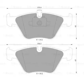 Комплект тормозных колодок, дисковый тормоз BOSCH 0 986 AB4 464