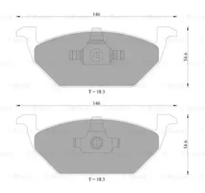 Комплект тормозных колодок, дисковый тормоз BOSCH 0 986 AB4 467