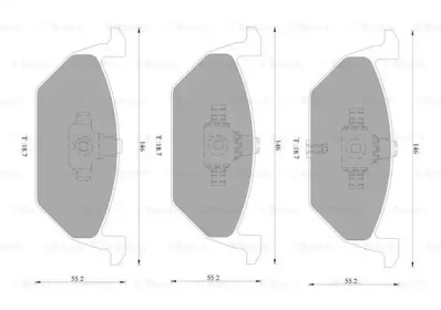 Комплект тормозных колодок, дисковый тормоз BOSCH 0 986 AB4 553