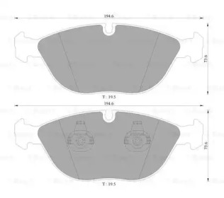 Комплект тормозных колодок, дисковый тормоз BOSCH 0 986 AB4 555