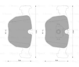 Комплект тормозных колодок, дисковый тормоз BOSCH 0 986 AB4 556