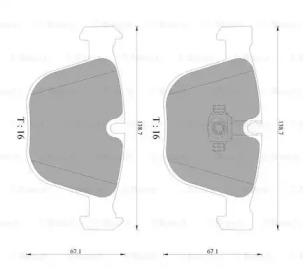 Комплект тормозных колодок, дисковый тормоз BOSCH 0 986 AB4 571