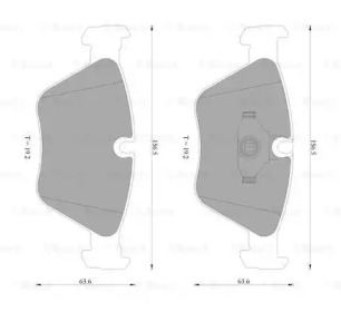 Комплект тормозных колодок, дисковый тормоз BOSCH 0 986 AB4 576