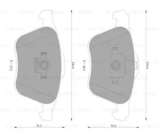 Комплект тормозных колодок, дисковый тормоз BOSCH 0 986 AB4 577