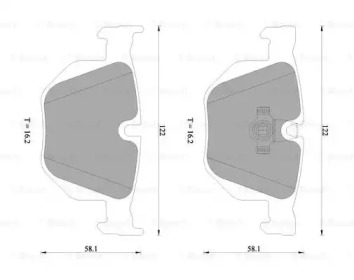 Комплект тормозных колодок, дисковый тормоз BOSCH 0 986 AB4 582