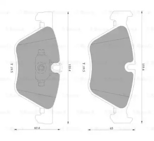 Комплект тормозных колодок, дисковый тормоз BOSCH 0 986 AB4 585