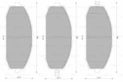 Комплект тормозных колодок, дисковый тормоз BOSCH 0 986 AB4 587